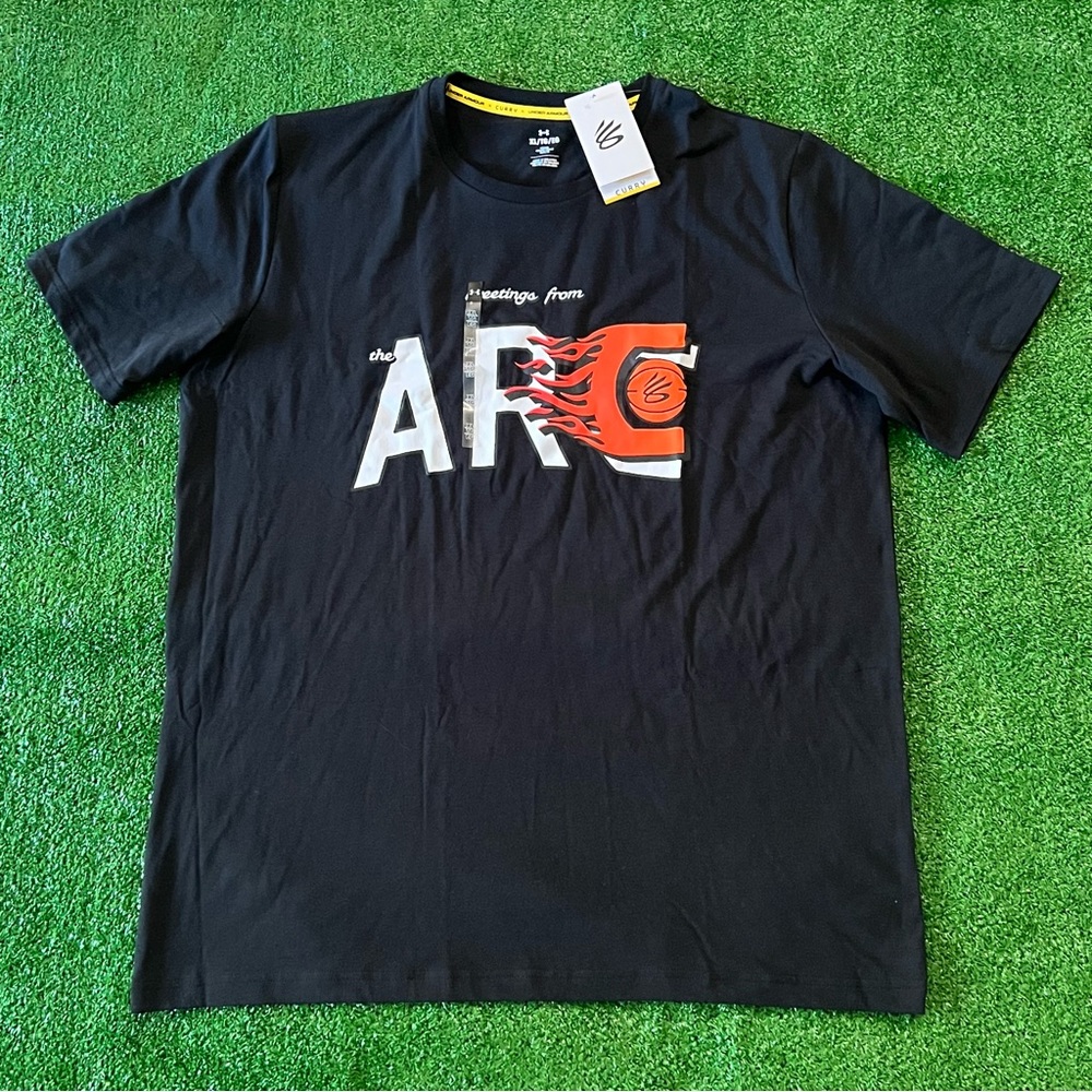 Stephen Curry Greetings From the Arc Basketball Shirt Mens XL Black 1376804-001